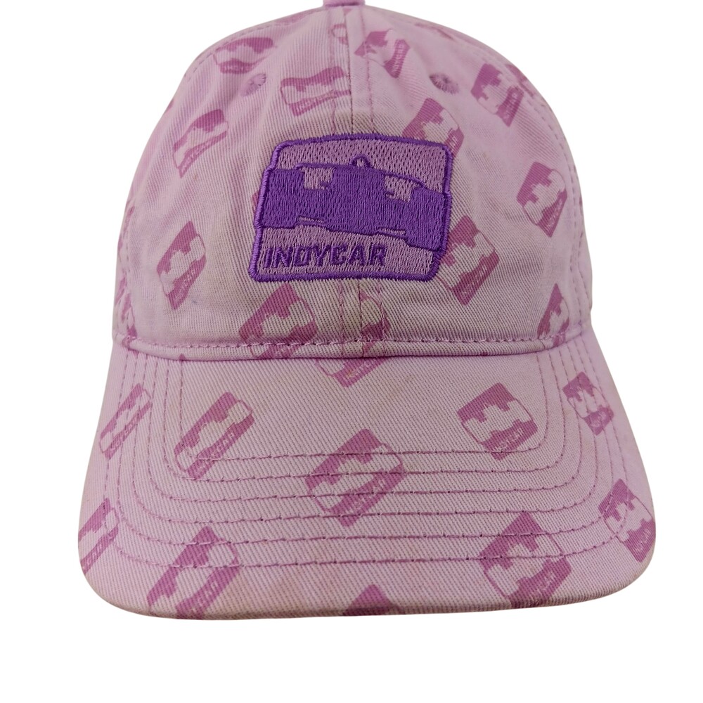 IndyCar Hat Cap Strap Back Youth Pink Purple All Over Print Racing Patch Logo